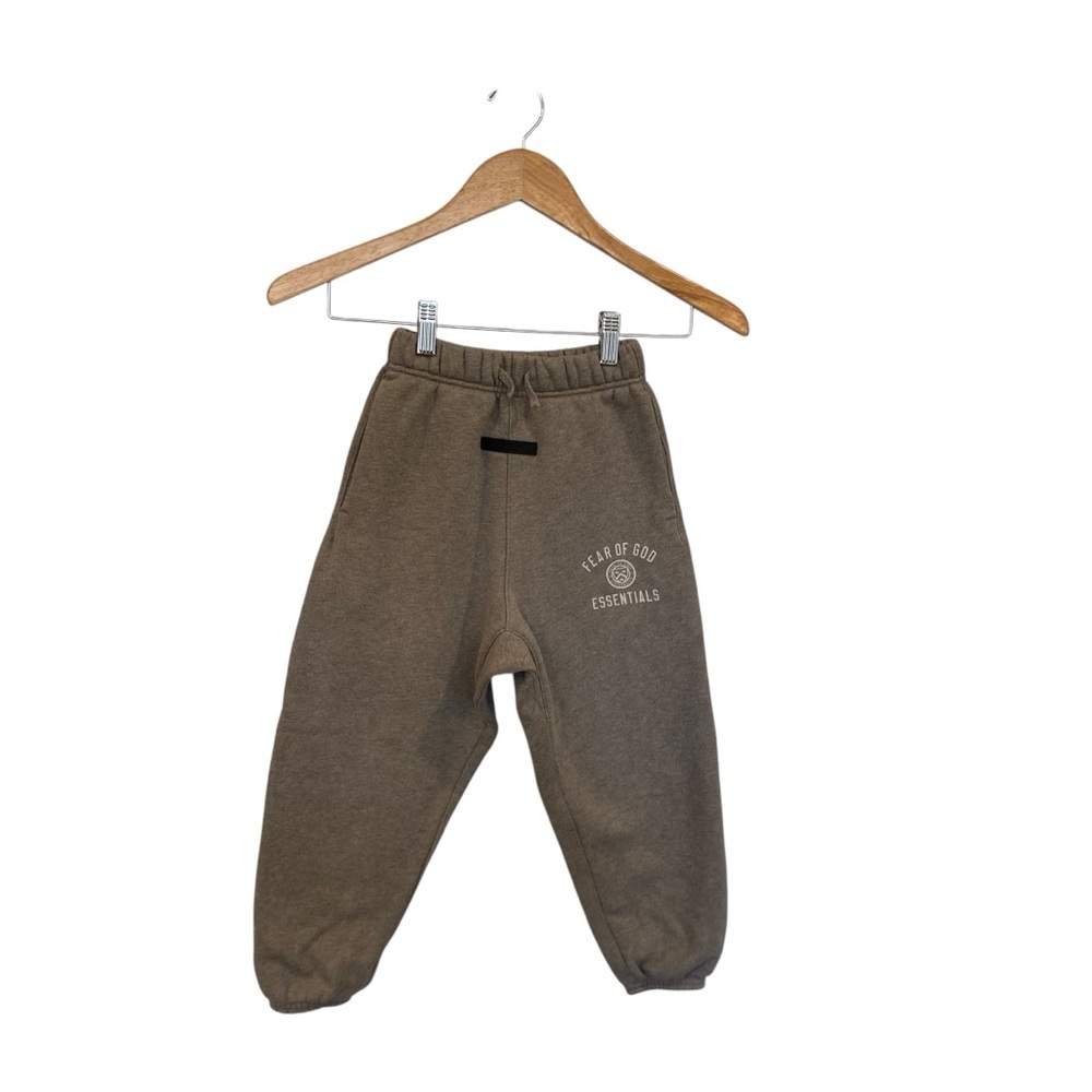 Fear Of God Essentials Fleece Jogger Sweatpants In Taupe Kids Size 6/7 - Picture 2 of 10